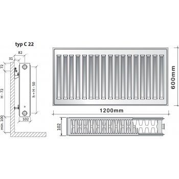 Purmo C22 600 x 1200