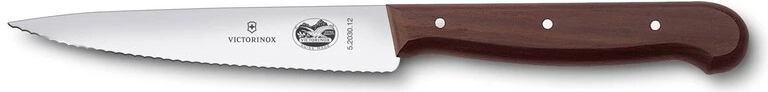 Victorinox 5.2030.12 kuchársky nôž, 12 cm, zúbkovaná čepeľ, drevený