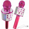 WSTER WS 858 Karaoke bluetooth mikrofón tmavo ružový