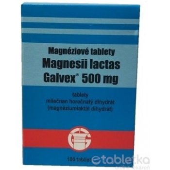 Magnesii Lactici 500 mg tbl. Galvex Magnéziové tablety 500 mg Galvex tbl.100 x 0,5 g