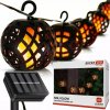 Solárna LED girlanda do záhrady, svetelná, 20x LED plameň lampáš SuperLED
