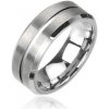 Šperky eshop - Wolfrámový prsteň v striebornej farbe, brúsený G28.12 - Veľkosť: 49 mm