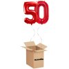 HeliumKing Balónový box - Narodeninové číslo 50 červený 86 cm