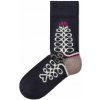 Vlnka Ovčie ponožky Merino s ľudovým vzorom tmavo modrá