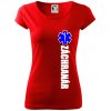 Nápis Záchranár + hviezda - Dámske tričko Pure - S ( Červená )