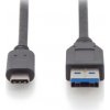 Assmann AK-300146-010-S Priama zástrčka USB-C, 1m, černý