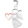 ADANITO SLPD530 - Strieborný prívesok anjel so srdiečkom