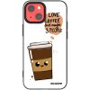 Picasee silikónový čierny obal pre Apple iPhone 13 mini - Cute coffee