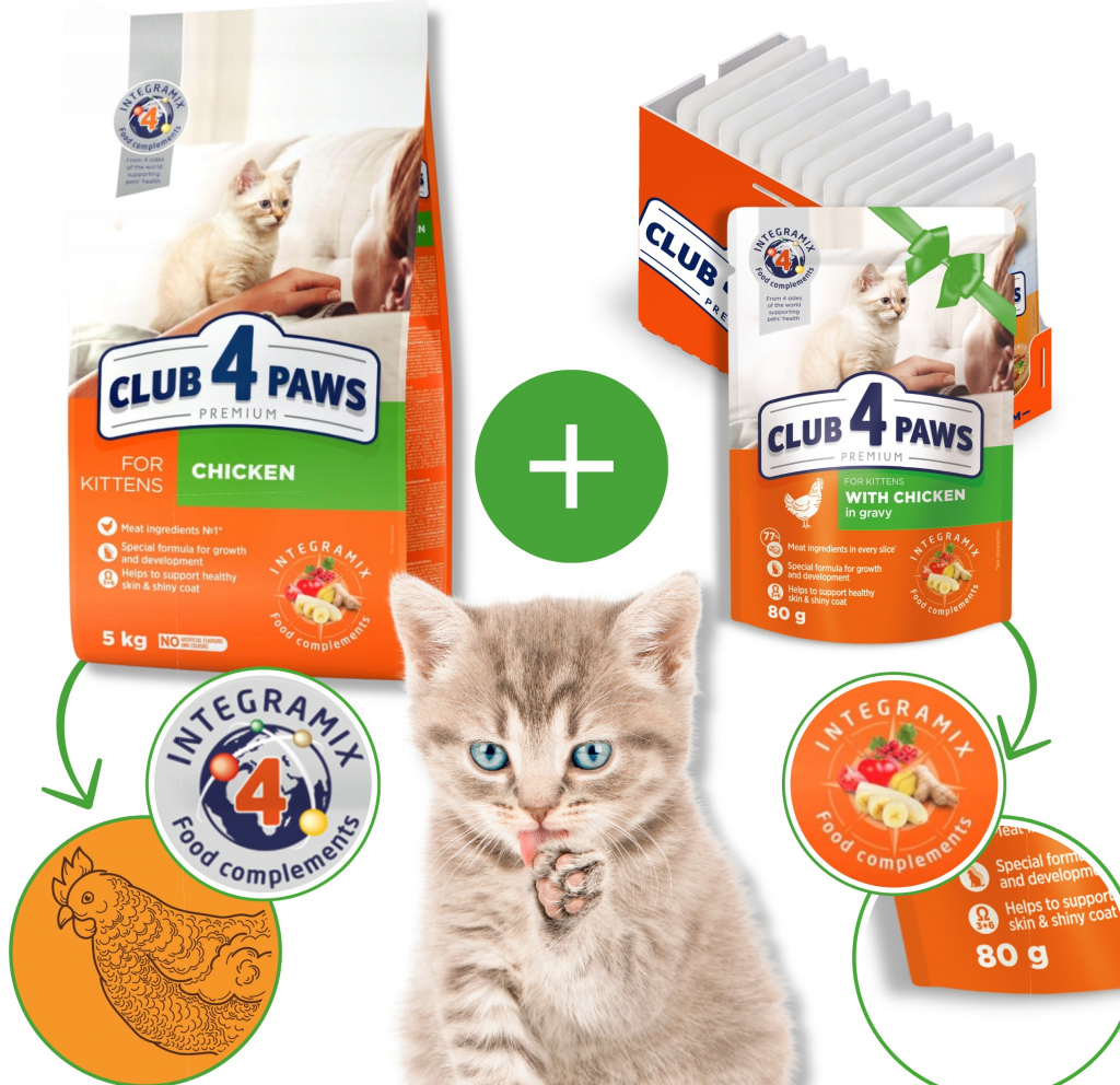 CLUB 4 PAWS Premium for kittens Chicken 5 kg