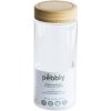 Dóza Pebbly PKV-028, sklenená, okrúhla, na jedlo, 850 ml, bambusové veko