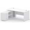 Kancelársky stôl so skrinkou MIRELLI 160x160 cm, ľavý, biely