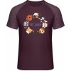 Mymate Predĺžené Tričko MY111 - Nápis Pet Lover so psíkmi - Burgundy / Heather Burgundy - XXL - Pánske