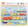 Viga puzzle na podložke 48 častí Poznajme transport