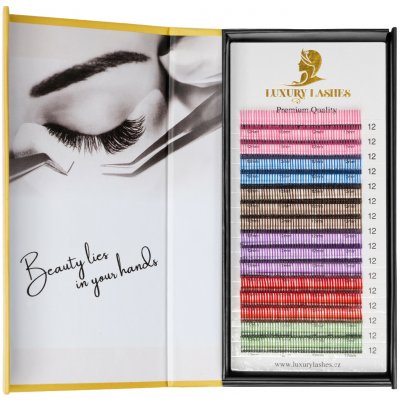 Luxury Lashes SPIKES MIX COLOR – MATTE Zakrivenie umelých rias: CC, Dĺžka umelých rias: 12 mm, Hrúbka rias: 007