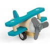 Bigjigs Toys naťahovacie lietadlo Dvojplošník modrý