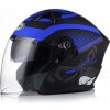 AWINA JK528 otvorená prilba 3D slnečná clona, matná čierno modrá M 57-58