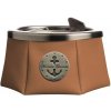 MARINE BUSINESS Popolník s vekom LEATHER cognac Ashtray With Lid Windproof – Premium Grey
