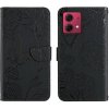 Peňaženkové kožené puzdro Butterfly Embossed na Motorola Edge 40 Neo - Čierna