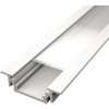 Hliníkový profil pre LED pásy ZAPUSTENÝ, 24x7mm - BIELA Typ krytky: Bez krytky