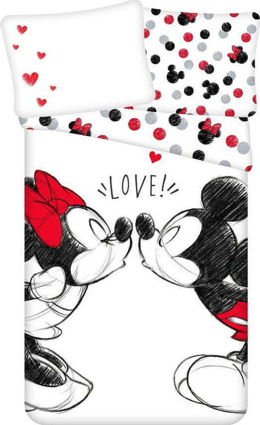 Jerry Fabrics obliečky Mickey and Minnie Love 04 140x200 70x90