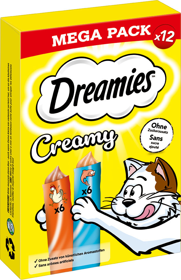 Dreamies Creamy Snacks kuracie a losos 84 x 10 g