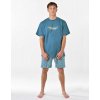 GINA pánské pyžamo krátké pánské, šité, s potiskem Pyžama 2025 79190P - měsíc dunaj - XXXL