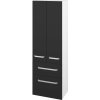 Dreja Vysoká skriňa DOS SVD2Z2 50 - N01 Biela lesk / Úchytka T01 / N03 Graphite