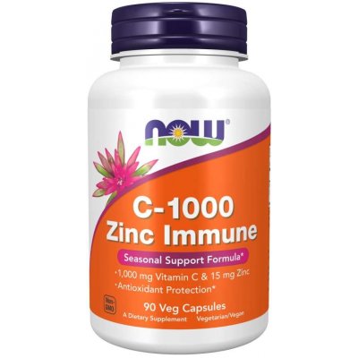 NOW Foods Vitamín C-1000 + Zinok Immune - 90 kapsúl