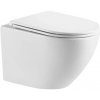 Závesná WC misa LIMNOS, vrátane soft/close sedátka so splachovanín Tornádo CE-93-001-L