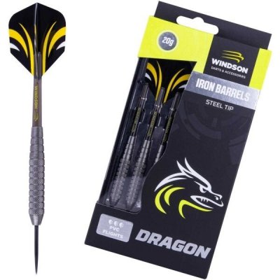 Windson SET DRAGON 20 G IRON STEEL Železný set šípok s kovovými hrotmi, čierna, os