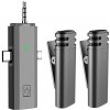 AppleMix Mikrofón pre Apple iPhone - Lightning / USB-C / 3,5 mm jack - bezdrôtový - čierny - sada 2 ks