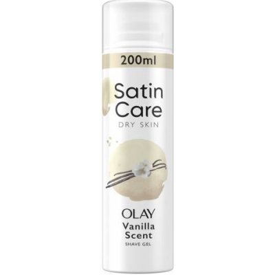 Gillette Satin Care Olay Vanilla Dream Shave Gel gél na holenie na suchú pokožku 200 ml pre ženy