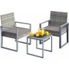 InternetovaZahrada - Ratanový balkónový set 1+2 - šedý