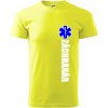Nápis Záchranár + hviezda - Klasické pánske tričko vyššej gramáže - 2XL ( Neonová žltá )
