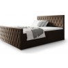 Wilsondo Čalúnená boxspring manželská posteľ s vrchným matracom Montana - hnedá Rozmer: 200x200