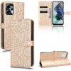 Peňaženkové kožené puzdro Honeycomb na Motorola Moto G13 / G23 / G53 5G - Zlatá