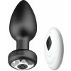Sensual A127 Vibračný análny kolík s diaľkovým ovládaním 9 cm 10 režimov čierny