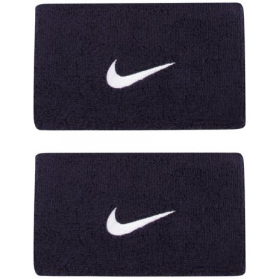 Nike Swoosh Double-Wide Wristbands - obsidian/white