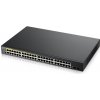 Zyxel GS1900-48HP v2 50portový gigabitový webový inteligentný PoE prepínač, 48x gigabitový RJ45 (24x PoE), 2x SFP, rozpočet PoE 170W