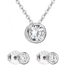 Evolution Group sada šperkov so zirkónom v bielej farbe náušnice a náhrdelník 19007.1