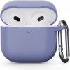 AppleMix Puzdro pre Apple AirPods 4 + karabínka - silikónové - levanduľovo modré