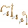 MORAVA RETRO - 5-otvorová vaňová batéria, zlatá lesklá MK564.0PZ, RAV Slezák Farba: GOLD - lesklý, Rozmer: 1/2