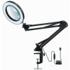 HADEX | LED stmievateľná stolná lampa s lupou LED/22W/5V čierna | HD0539
