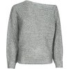 Guess Svetre OFF SHLDR POA METALLIC Šedá