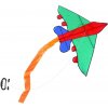 Rappa drak lietajúci lietadlo nylonový 140 x 98 cm