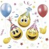 Papierové servítky UŚMIECHNIĘTE farebné TVÁRIČKY BALÓNY narodeniny SMILE 20ks