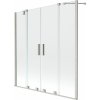 Mexen Velar Duo, posuvná 2-krídlová vaňová zástena 160x150 cm, 8mm číre sklo, brúsený nikel, 896-160-000-02-97