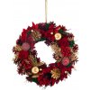 MagicHome Vianoce Veniec MagicHome Vianoce, závesný, červeno-zlatý, 30 cm