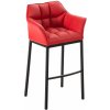 Design-Shop Barová stolička Damas B4 - koženka, čierny rám - Červená