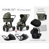 MOONPIÚ Kombi set Black chrome - MOSS GREEN kombinovaný kočík